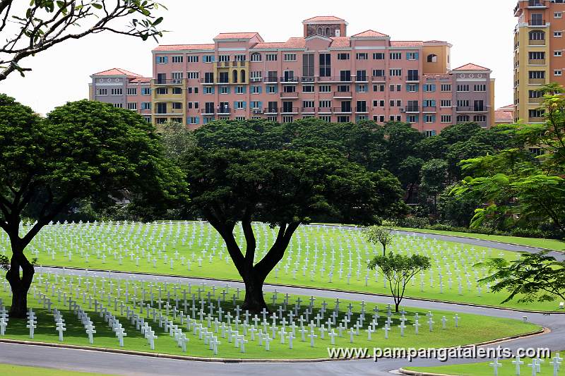 View of the grave plots in the back portion of Information office of