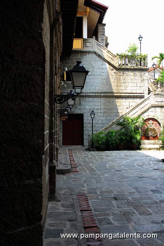 Wall lamp inside Casa Manila in Intramuros.