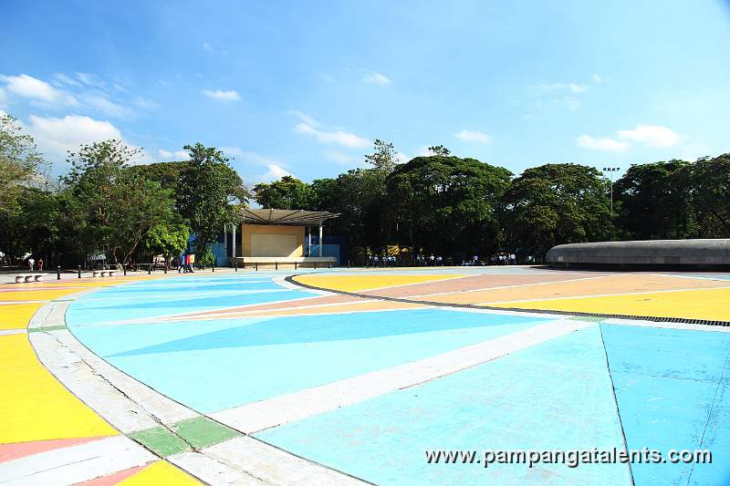 Activity Stage at Daytime besides Memorial Fountain in Quezon Memorial Circle.