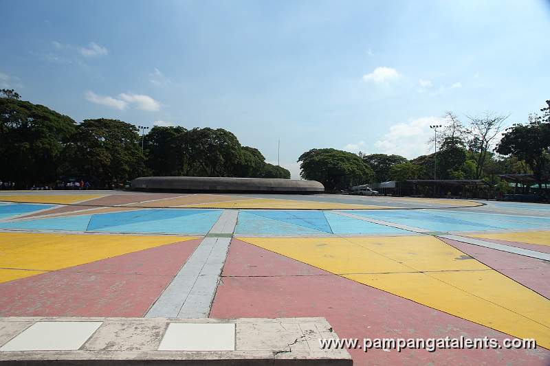 Colourful Platform of the Memorial Fountain at Daytime in Quezon Memorial Circle Quezon City.