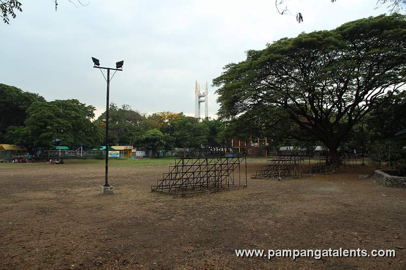 Zipline Area and Baseball Field with Quezon Memorial Shrine in Background.