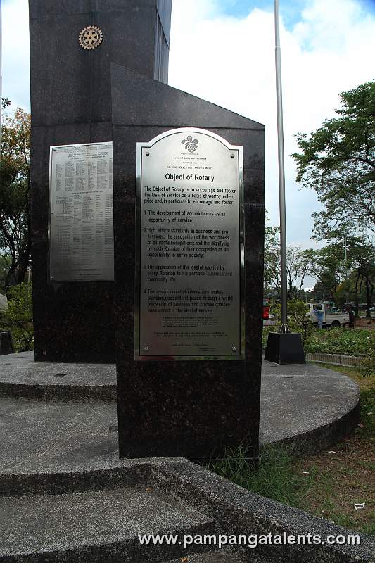 Object of Rotary Monument Marker in Quezon memorial Circle.