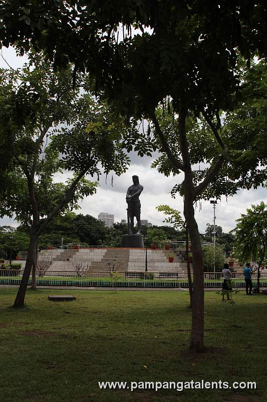 Lapu-Lapu Monument front view with trees