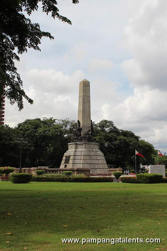 Rizal Shrine Monument side view with clouds