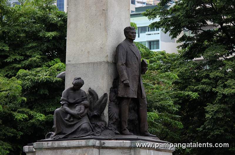 45° left side detail view of Rizal Shrine Monument