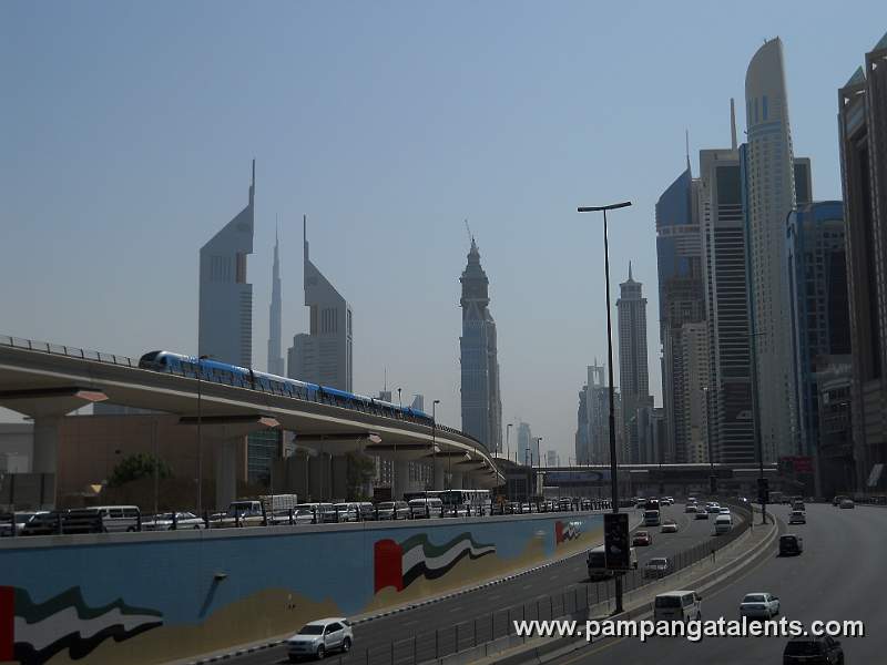 Sheikh Zayed Rd through Dubai Skyline