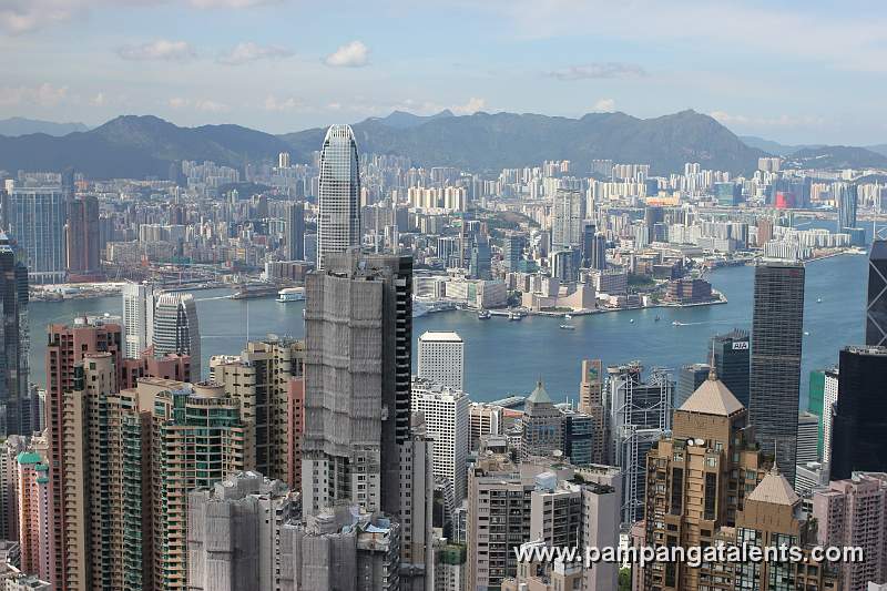 Hong Kong Island and Kowloon Skyline view from the Peak