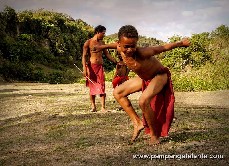 A young native Aeta in Pampanga in his dance pose.